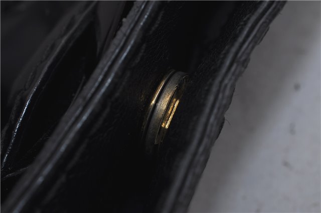 Authentic GUCCI Queen Hobo Shoulder Hand Bag PVC Leather 189885 Black 1608E