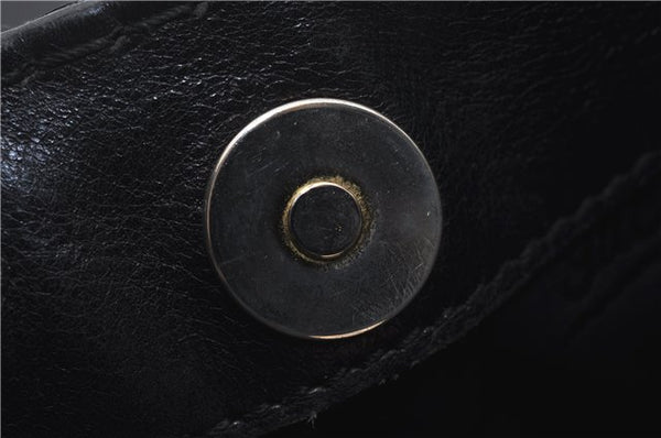 Authentic GUCCI Queen Hobo Shoulder Hand Bag PVC Leather 189885 Black 1608E