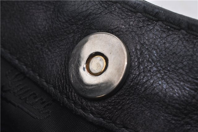 Authentic GUCCI Queen Hobo Shoulder Hand Bag PVC Leather 189885 Black 1608E