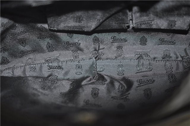 Authentic GUCCI Queen Hobo Shoulder Hand Bag PVC Leather 189885 Black 1608E