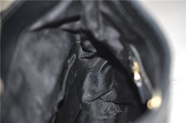 Authentic GUCCI Queen Hobo Shoulder Hand Bag PVC Leather 189885 Black 1608E