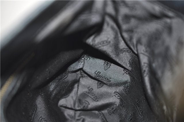 Authentic GUCCI Queen Hobo Shoulder Hand Bag PVC Leather 189885 Black 1608E