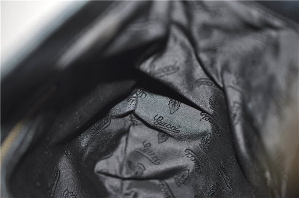 Authentic GUCCI Queen Hobo Shoulder Hand Bag PVC Leather 189885 Black 1608E