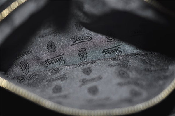 Authentic GUCCI Queen Hobo Shoulder Hand Bag PVC Leather 189885 Black 1608E