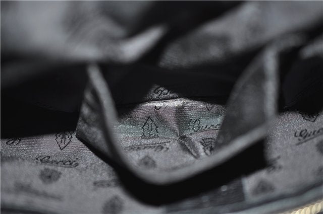 Authentic GUCCI Queen Hobo Shoulder Hand Bag PVC Leather 189885 Black 1608E