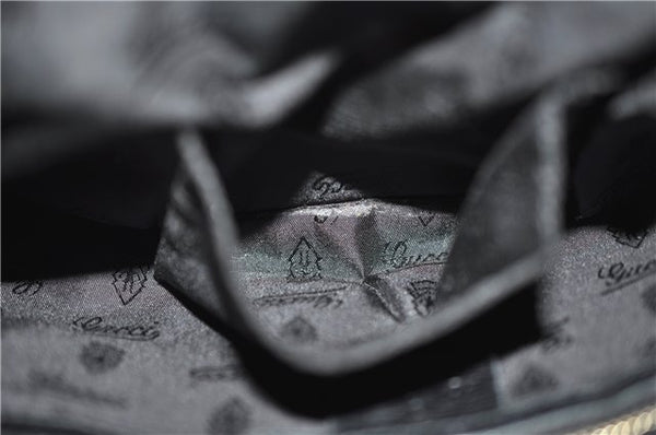 Authentic GUCCI Queen Hobo Shoulder Hand Bag PVC Leather 189885 Black 1608E