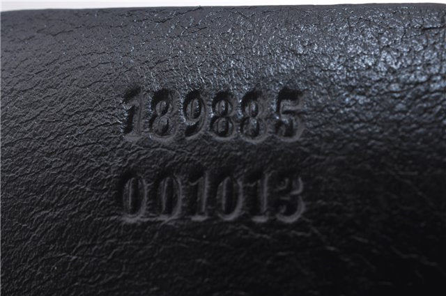 Authentic GUCCI Queen Hobo Shoulder Hand Bag PVC Leather 189885 Black 1608E