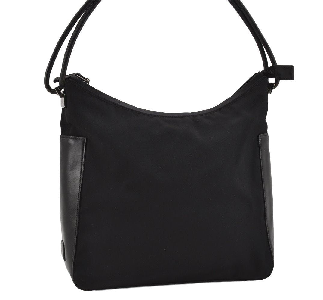 Authentic GUCCI Vintage Shoulder Bag Purse Nylon Leather 0013766 Black  1608I