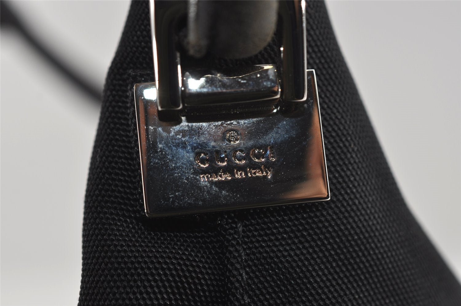 Authentic GUCCI Vintage Shoulder Bag Purse Nylon Leather 0013766 Black  1608I