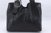 Authentic GUCCI Double Hose Motif Shoulder Tote Bag Leather 296877 Black 1609D