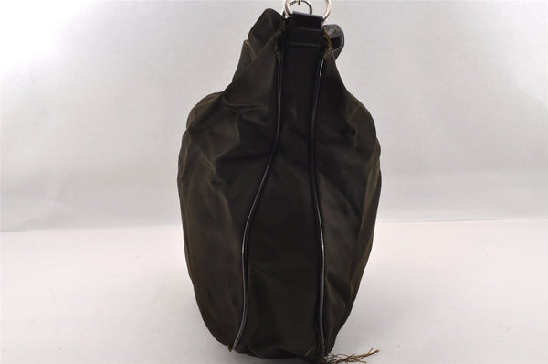 Authentic GUCCI Vintage Bamboo 2Way Shoulder Tote Bag Nylon Leather Brown 1609I