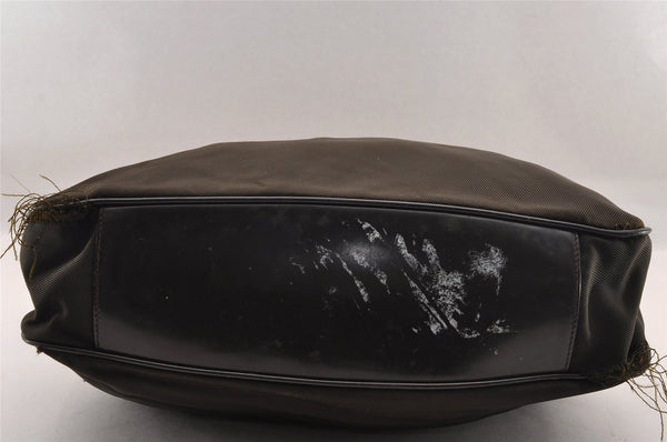 Authentic GUCCI Vintage Bamboo 2Way Shoulder Tote Bag Nylon Leather Brown 1609I