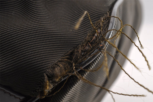 Authentic GUCCI Vintage Bamboo 2Way Shoulder Tote Bag Nylon Leather Brown 1609I