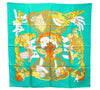 Authentic HERMES Carre 90 Scarf "chapeau" Silk Green Box 1610E