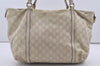 Authentic GUCCI Guccissima Shoulder Tote Bag GG Leather 197953 White 1610I