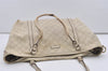 Authentic GUCCI Guccissima Shoulder Tote Bag GG Leather 197953 White 1610I