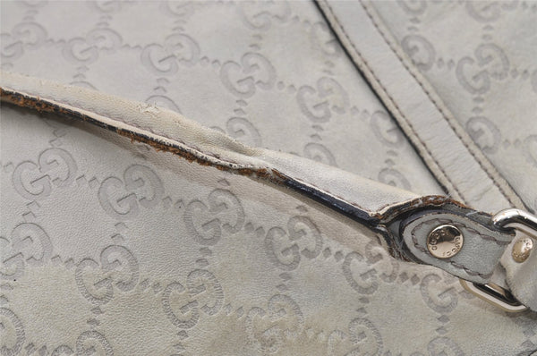 Authentic GUCCI Guccissima Shoulder Tote Bag GG Leather 197953 White 1610I