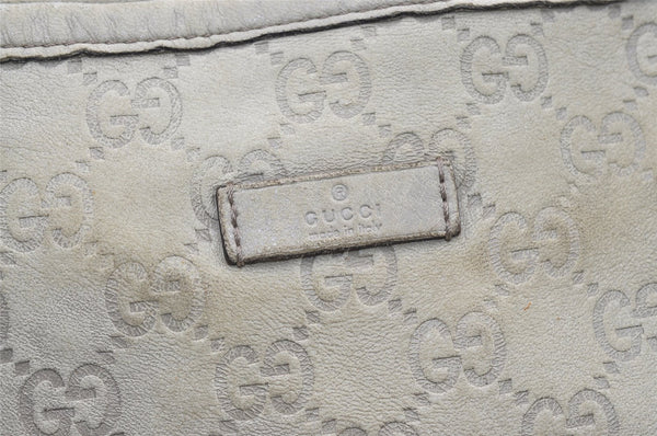 Authentic GUCCI Guccissima Shoulder Tote Bag GG Leather 197953 White 1610I