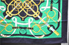 Authentic HERMES Carre 90 Scarf "Eperon d'or" Silk Navy Box 1611E