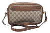 Authentic GUCCI Shoulder Cross Body Bag Purse GG PVC Leather Brown 1612I