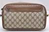 Authentic GUCCI Shoulder Cross Body Bag Purse GG PVC Leather Brown 1612I