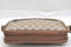 Authentic GUCCI Shoulder Cross Body Bag Purse GG PVC Leather Brown 1612I