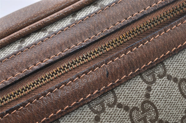 Authentic GUCCI Shoulder Cross Body Bag Purse GG PVC Leather Brown 1612I