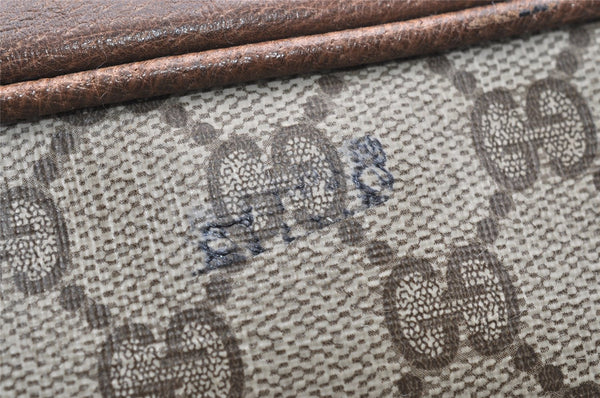 Authentic GUCCI Shoulder Cross Body Bag Purse GG PVC Leather Brown 1612I