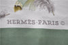 Authentic HERMES Carre 90 Scarf "PLUMES" Silk Green Box 1614E