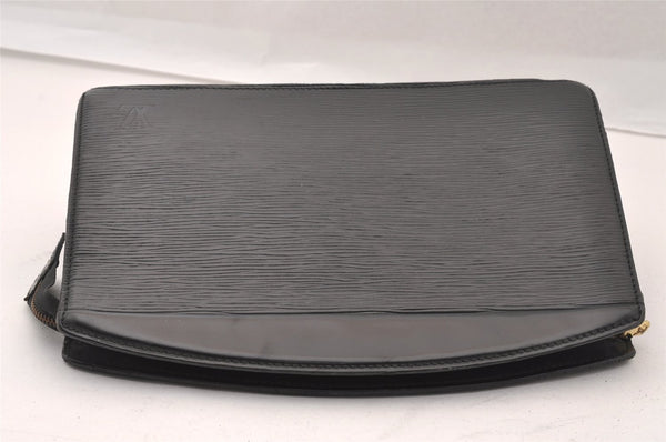 Authentic Louis Vuitton Epi Trousse Crete Clutch Bag Black M48402 LV Junk 1615I