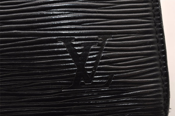 Authentic Louis Vuitton Epi Trousse Crete Clutch Bag Black M48402 LV Junk 1615I