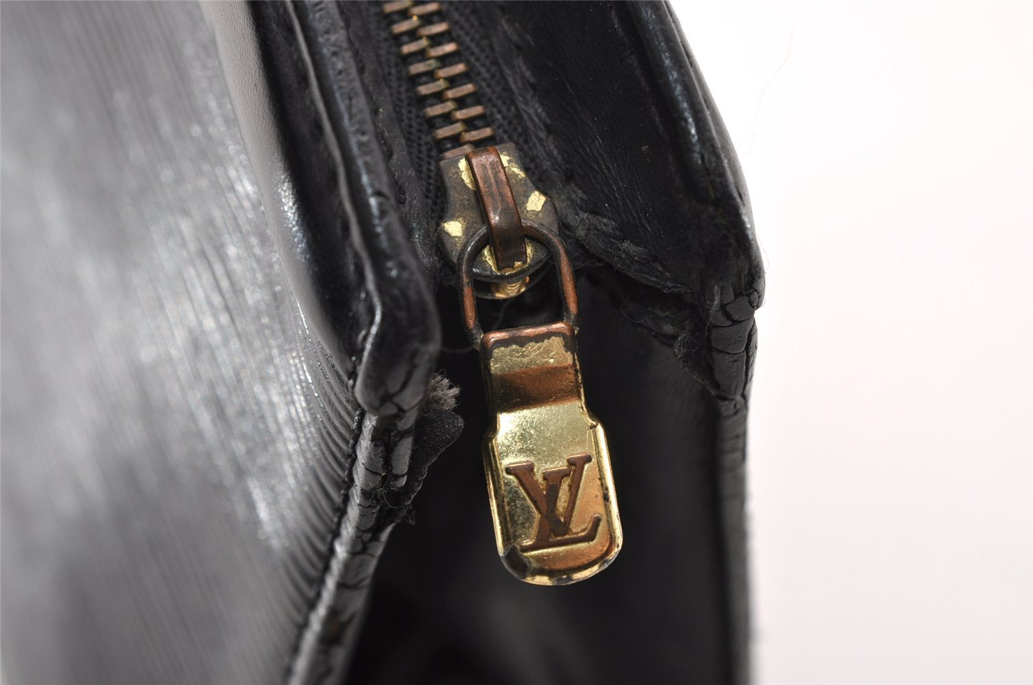 Authentic Louis Vuitton Epi Trousse Crete Clutch Bag Black M48402 LV Junk 1615I