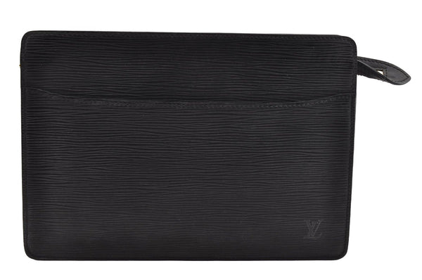 Authentic Louis Vuitton Epi Pochette Homme Clutch Hand Bag Black M52522 LV 1616I