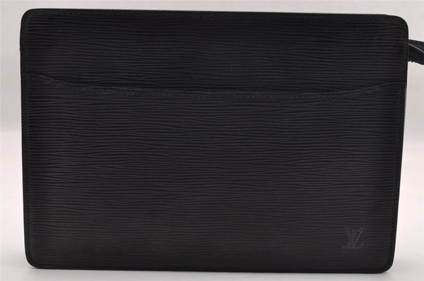 Authentic Louis Vuitton Epi Pochette Homme Clutch Hand Bag Black M52522 LV 1616I