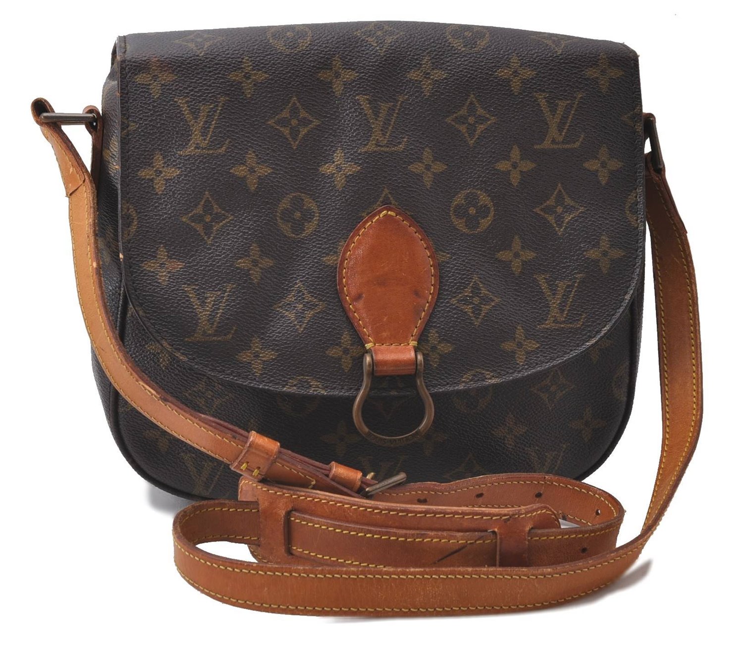 Auth Louis Vuitton Monogram Saint Cloud GM Shoulder Cross Bag M51242 LV 1617D