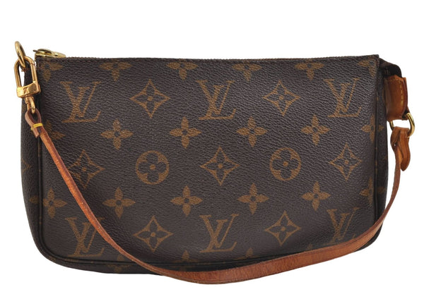 Authentic Louis Vuitton Monogram Pochette Accessoires Pouch M51980 LV 1617E