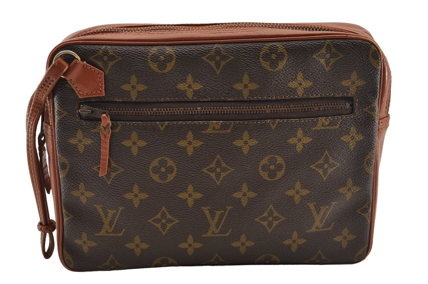 Authentic Louis Vuitton Monogram Pochette Sport Clutch Hand Bag Old Model 1617I