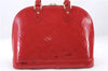 Authentic Louis Vuitton Vernis Alma PM Hand Bag Red M90096 LV 1618D