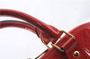 Authentic Louis Vuitton Vernis Alma PM Hand Bag Red M90096 LV 1618D