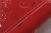 Authentic Louis Vuitton Vernis Alma PM Hand Bag Red M90096 LV 1618D