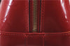 Authentic Louis Vuitton Vernis Alma PM Hand Bag Red M90096 LV 1618D