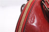 Authentic Louis Vuitton Vernis Alma PM Hand Bag Red M90096 LV 1618D