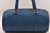 Authentic Louis Vuitton Epi Soufflot Hand Bag Blue M52225 LV 1618I