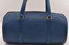 Authentic Louis Vuitton Epi Soufflot Hand Bag Blue M52225 LV 1618I