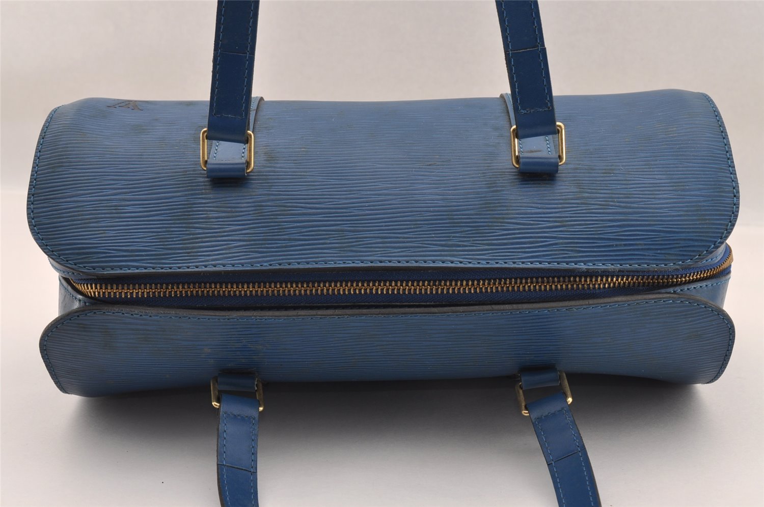 Authentic Louis Vuitton Epi Soufflot Hand Bag Blue M52225 LV 1618I