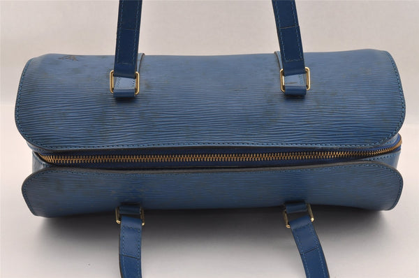 Authentic Louis Vuitton Epi Soufflot Hand Bag Blue M52225 LV 1618I