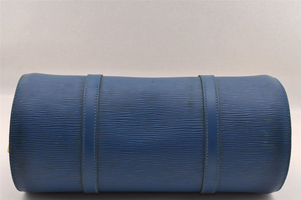 Authentic Louis Vuitton Epi Soufflot Hand Bag Blue M52225 LV 1618I