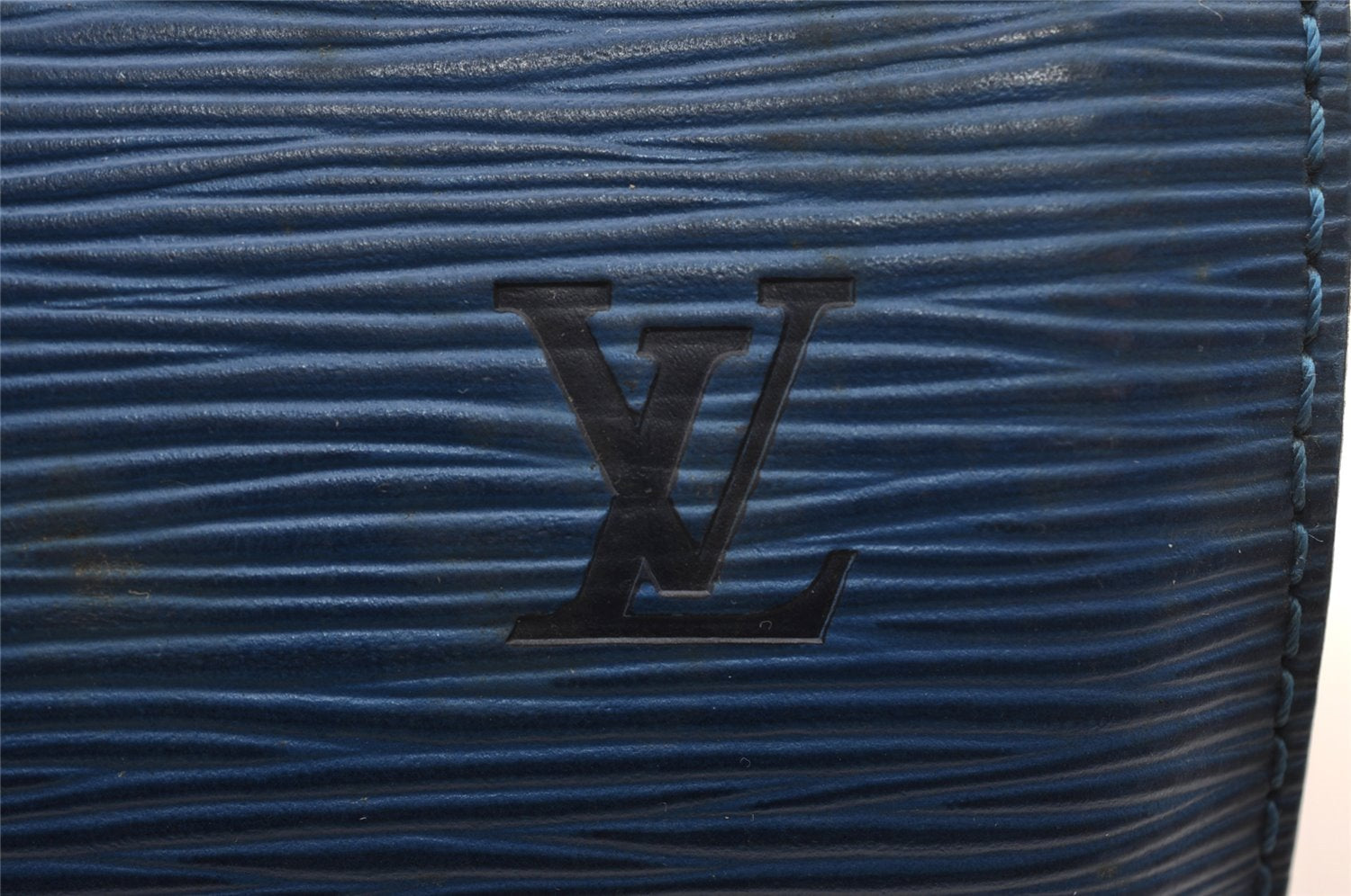 Authentic Louis Vuitton Epi Soufflot Hand Bag Blue M52225 LV 1618I