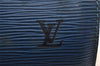 Authentic Louis Vuitton Epi Soufflot Hand Bag Blue M52225 LV 1618I