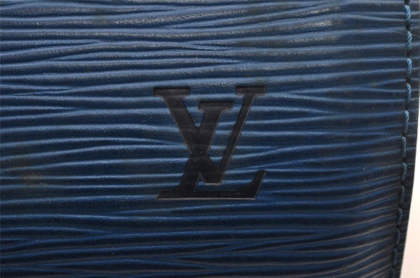 Authentic Louis Vuitton Epi Soufflot Hand Bag Blue M52225 LV 1618I